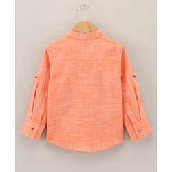 Babyhug Full Sleeves Solid Color Shirt - Orange