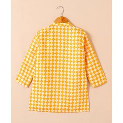 Babyhug Cotton Woven Full Sleeves Kurta & Payjama Set Printed - Yellow