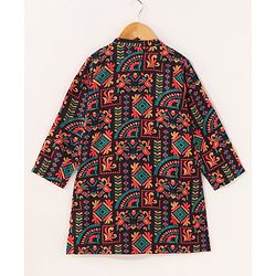 Babyhug Full Sleeves All Over Printed Kurta & Pyjama Set - Multicolor