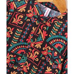 Babyhug Full Sleeves All Over Printed Kurta & Pyjama Set - Multicolor