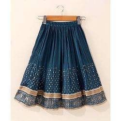 Babyhug Woven Sleeveless Sequins Choli WIth Lehenga & Dupatta - Teal