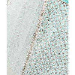 Babyhug Sleeveless Embroidered Choli Lehenga And Dupatta - Light Green