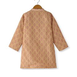 Babyhug Cotton Woven Full Sleeves Kurta & Pajama Set Ethnic Print - Beige