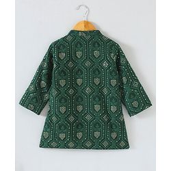 Babyhug Woven Full Sleeves Kurta & Pajama Set Ethnic Embroidered - Green