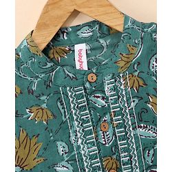 Babyhug Full Sleeves Cotton Kurta Dhoti Set Printed - Blue