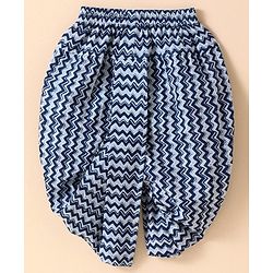 Babyhug Cotton Woven Full Sleeves Kurta & Dhoti Set Ethnic Print - Navy Blue