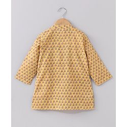 Babyhug Full Sleeves Printed Kurta & Pyjama Set - Mustard