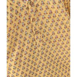 Babyhug Full Sleeves Printed Kurta & Pyjama Set - Mustard