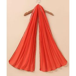 Babyhug Three Fourth Sleeves Choli With Lehenga & Dupatta Brocade Print - Orange
