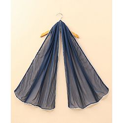 Babyhug Half Sleeves Kurti & Churidar Set With Dupatta Floral Print - Navy Blue
