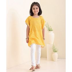 Babyhug Woven Sleeveless Top & Leggings Set Ethnic Print - Yellow