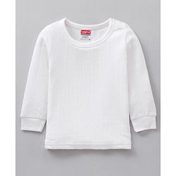 Babyhug Full Sleeves Pullover Vest & Pant Thermal Wear - Off White