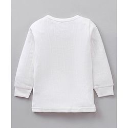 Babyhug Full Sleeves Pullover Vest & Pant Thermal Wear - Off White