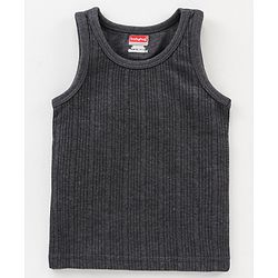 Babyhug Sleeveless Thermal Vests Solid - Dark Grey