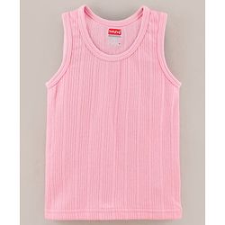 Babyhug Cotton Sleeveless Solid Color Thermal Vests - Pink