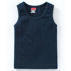 Babyhug Cotton Sleeveless Solid Color Thermal Vests - Dark Navy