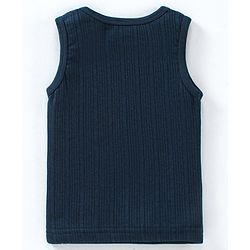Babyhug Cotton Sleeveless Solid Color Thermal Vests - Dark Navy