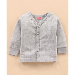 Babyhug Full Sleeves Thermal Top & Bottom Set Solid - Light Grey
