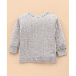 Babyhug Full Sleeves Thermal Top & Bottom Set Solid - Light Grey