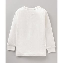 Babyhug Full Sleeves Solid Color Thermal Inner Wear - Offwhite