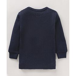 Babyhug Full Sleeves Solid Color Thermal Inner Wear - Dark Navy Blue