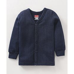 Babyhug Full Sleeves Solid Color Thermal Inner Wear - Dark Navy Blue