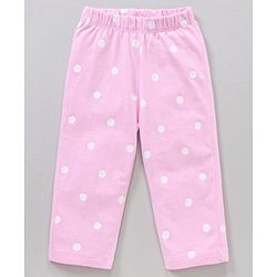 Babyhug Polka Dot Full Sleeves Night Suit Fox Applique - Pink