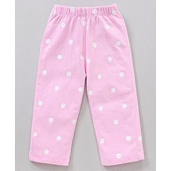 Babyhug Polka Dot Full Sleeves Night Suit Fox Applique - Pink
