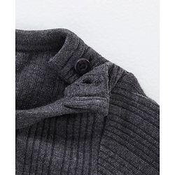 Babyhug Full Sleeves Knit Solid Thermal Vest - Dark Grey