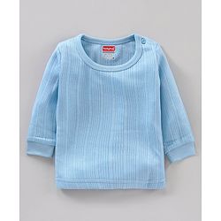 Babyhug Full Sleeves Solid Color Thermal Vest - Blue