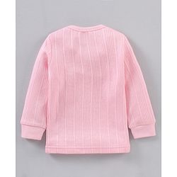 Babyhug Full Sleeves Knit Thermal Wear Solid- Pink