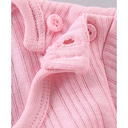 Babyhug Full Sleeves Knit Thermal Wear Solid- Pink