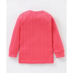 Babyhug Full Sleeves Knit Solid Thermal Vest - Coral Pink