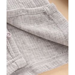 Babyhug Full Sleeves Front Open and Pullover Solid Color Thermal Wear - Light Grey