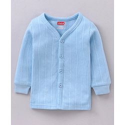 Babyhug Full Sleeves Front Open and Pullover Solid Colour Thermal Wear Pack Of 2  - Blue