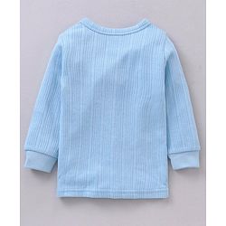 Babyhug Full Sleeves Front Open and Pullover Solid Colour Thermal Wear Pack Of 2  - Blue