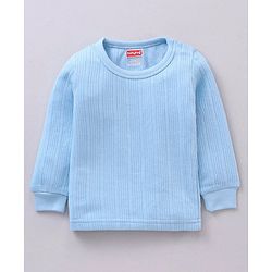 Babyhug Full Sleeves Front Open and Pullover Solid Colour Thermal Wear Pack Of 2  - Blue