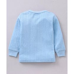 Babyhug Full Sleeves Front Open and Pullover Solid Colour Thermal Wear Pack Of 2  - Blue