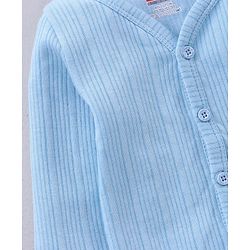 Babyhug Full Sleeves Front Open and Pullover Solid Colour Thermal Wear Pack Of 2  - Blue