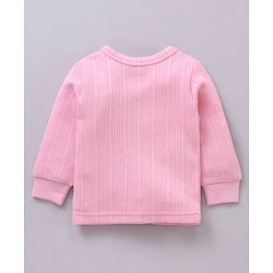 Babyhug Full Sleeves Front Open and Pullover Solid Color Thermal Wear Pack Of 2 - Pink