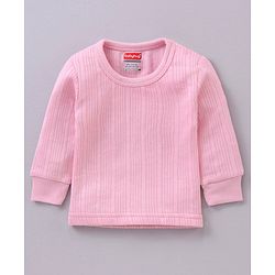 Babyhug Full Sleeves Front Open and Pullover Solid Color Thermal Wear Pack Of 2 - Pink