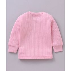 Babyhug Full Sleeves Front Open and Pullover Solid Color Thermal Wear Pack Of 2 - Pink