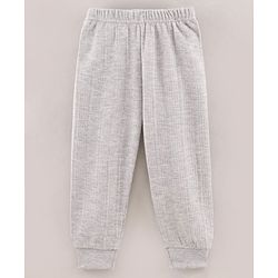 Babyhug Full Length Knit Solid Thermal Leggings - Light Grey