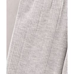 Babyhug Full Length Knit Solid Thermal Leggings - Light Grey