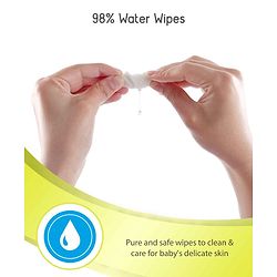 Babyhug Premium 98% Water Baby Wet Wipes with Moisturising Aloe Vera Pack Of 2 - 80 Piece Each