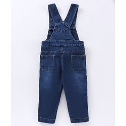 Babyhug Full Sleeves Striped T-Shirt and Dungaree Set Multiprint - Multicolor Blue