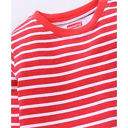 Babyhug Full Sleeves Striped T-Shirt and Dungaree Set Multiprint - Multicolor Blue