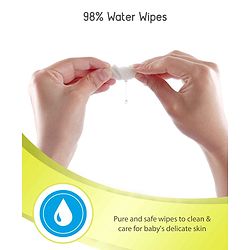 Babyhug Premium 98% Water Baby Wet Wipes with Moisturising Aloe Vera With Lid - 80 Pieces