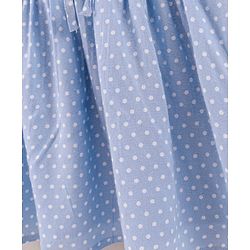 Babyhug 100% Rayon Full Sleeves Polka Dots Frock - Blue