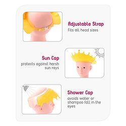 Babyhug Silicone Crown Shape Baby Shower Cap - Yellow